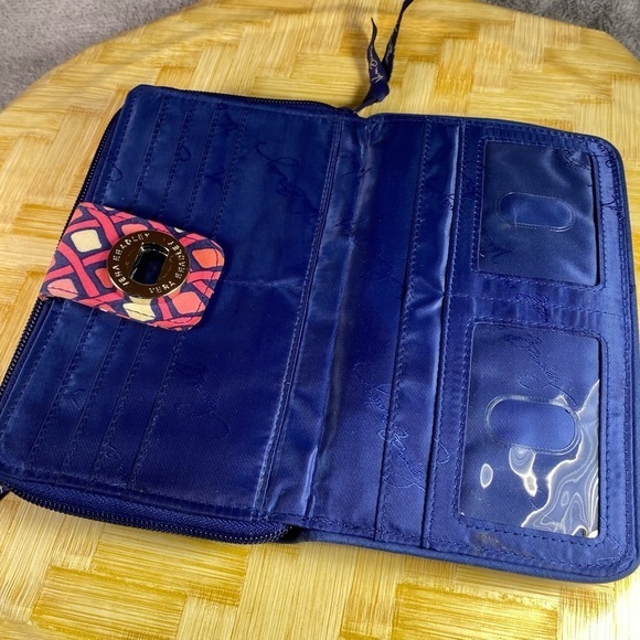 Vera Bradley Wallet Blue-Pink Zips - Picture 5 of 9
